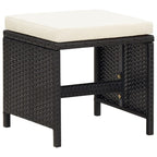 19-tlg. Garten-Essgruppe mit Kissen Schwarz Poly Rattan