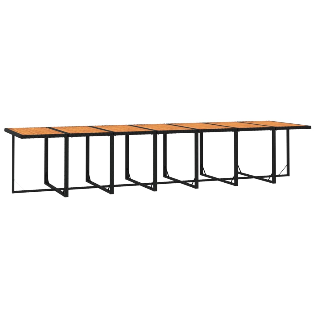 19-tlg. Garten-Essgruppe mit Kissen Schwarz Poly Rattan