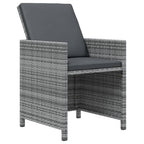 15-tlg. Garten-Essgruppe mit Kissen Grau Poly Rattan