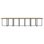 15-tlg. Garten-Essgruppe mit Kissen Grau Poly Rattan
