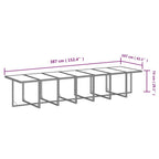 15-tlg. Garten-Essgruppe mit Kissen Grau Poly Rattan