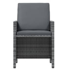 19-tlg. Garten-Essgruppe mit Kissen Grau Poly Rattan