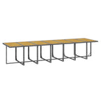 19-tlg. Garten-Essgruppe mit Kissen Grau Poly Rattan