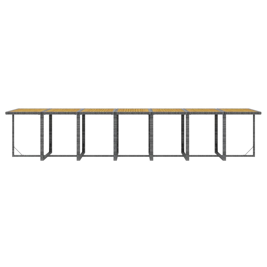 19-tlg. Garten-Essgruppe mit Kissen Grau Poly Rattan