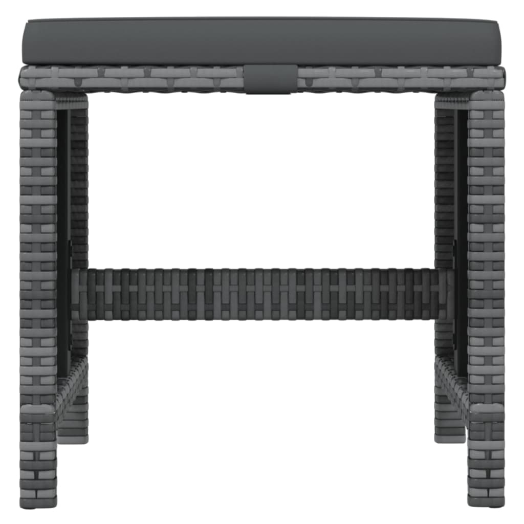 19-tlg. Garten-Essgruppe mit Kissen Grau Poly Rattan