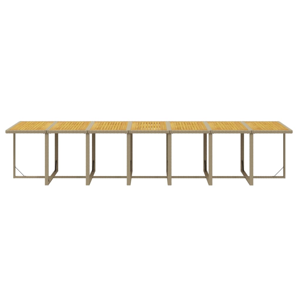 15-tlg. Garten-Essgruppe mit Kissen Beige Poly Rattan