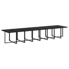 17-tlg. Garten-Essgruppe mit Kissen Schwarz Poly Rattan