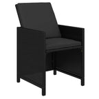 21-tlg. Garten-Essgruppe mit Kissen Poly Rattan Schwarz