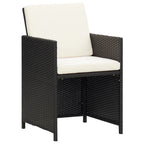 21-tlg. Garten-Essgruppe mit Kissen Schwarz Poly Rattan