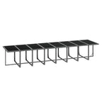 17-tlg. Garten-Essgruppe mit Kissen Grau Poly Rattan