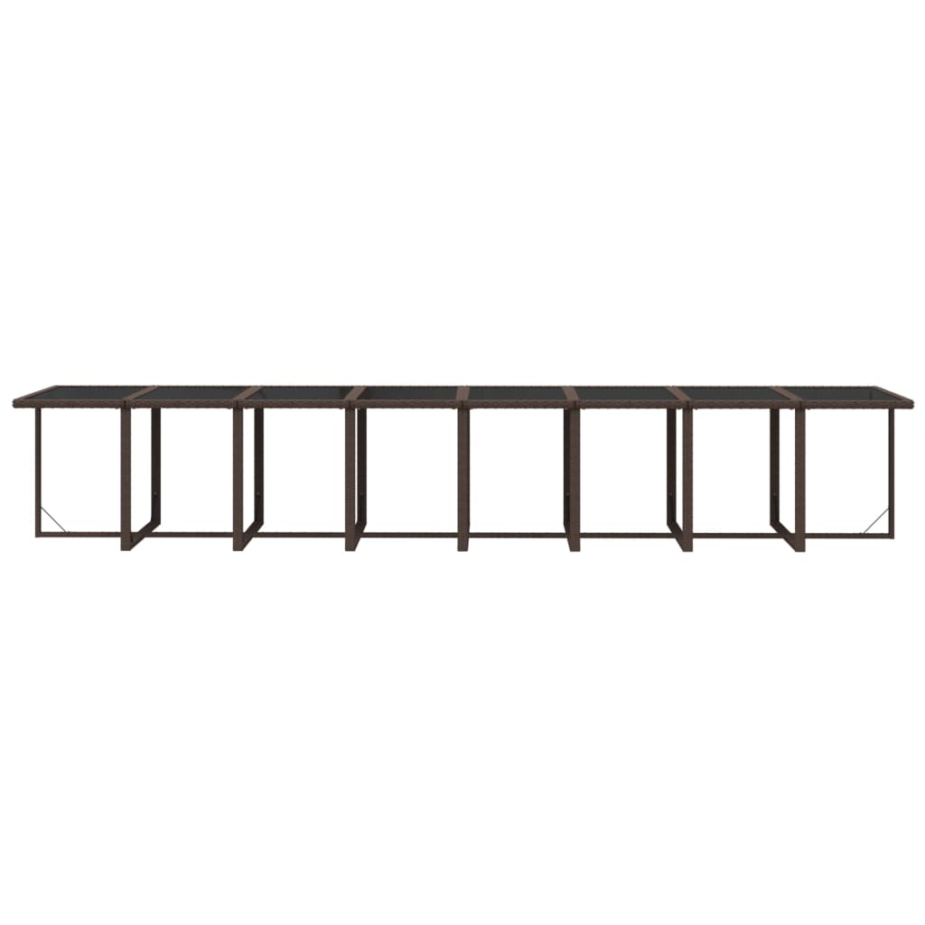 17-tlg. Garten-Essgruppe mit Kissen Braun Poly Rattan