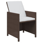 21-tlg. Garten-Essgruppe mit Kissen Poly Rattan Braun