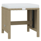 21-tlg. Garten-Essgruppe mit Kissen Poly Rattan Beige