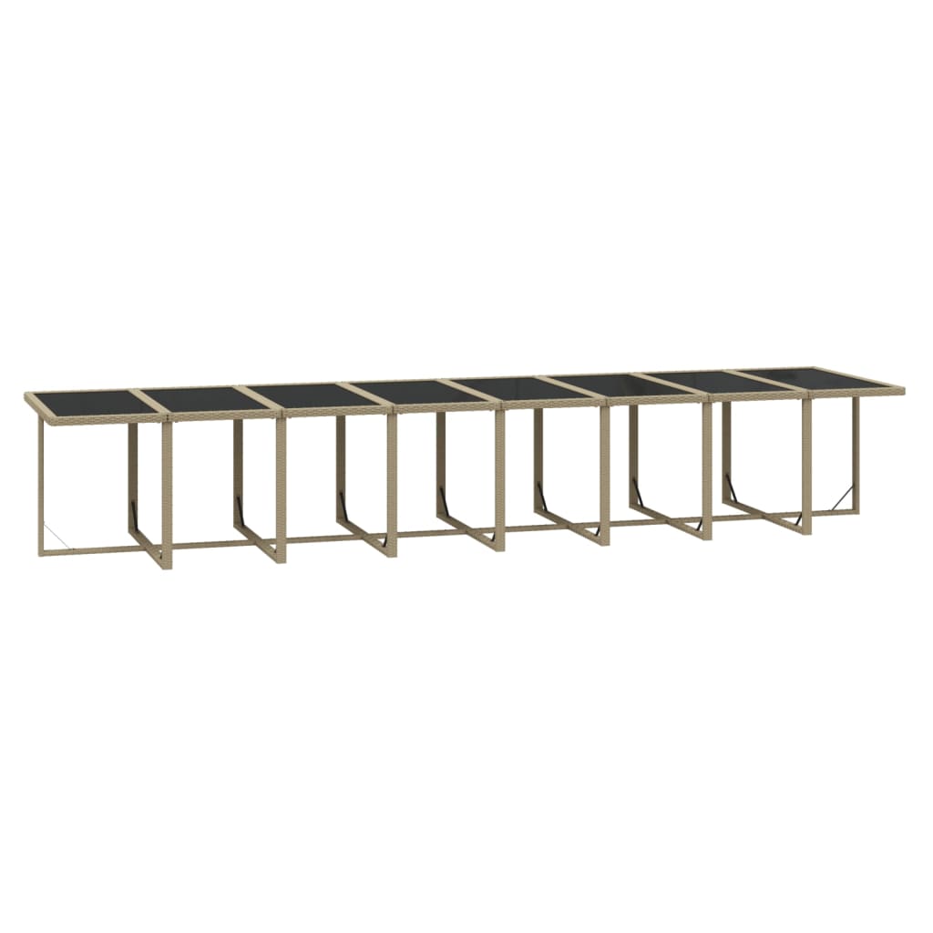 21-tlg. Garten-Essgruppe mit Kissen Poly Rattan Beige