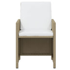 17-tlg. Garten-Essgruppe mit Kissen Beige Poly Rattan