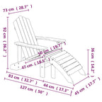 Adirondack-Gartenstühle 2 Stk. mit Hockern HDPE Braun