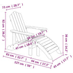 Adirondack-Gartenstühle 2 Stk. mit Hockern HDPE Aquamarin