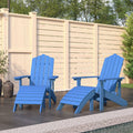 Adirondack-Gartenstühle 2 Stk. mit Hockern HDPE Aquamarin