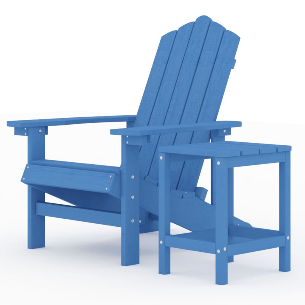 Adirondack-Gartenstuhl mit Tisch HDPE Aquamarin