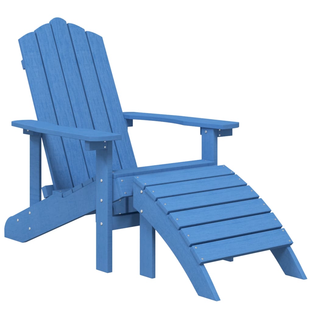 Adirondack-Gartenstühle mit Hocker & Tisch HDPE Aquamarin