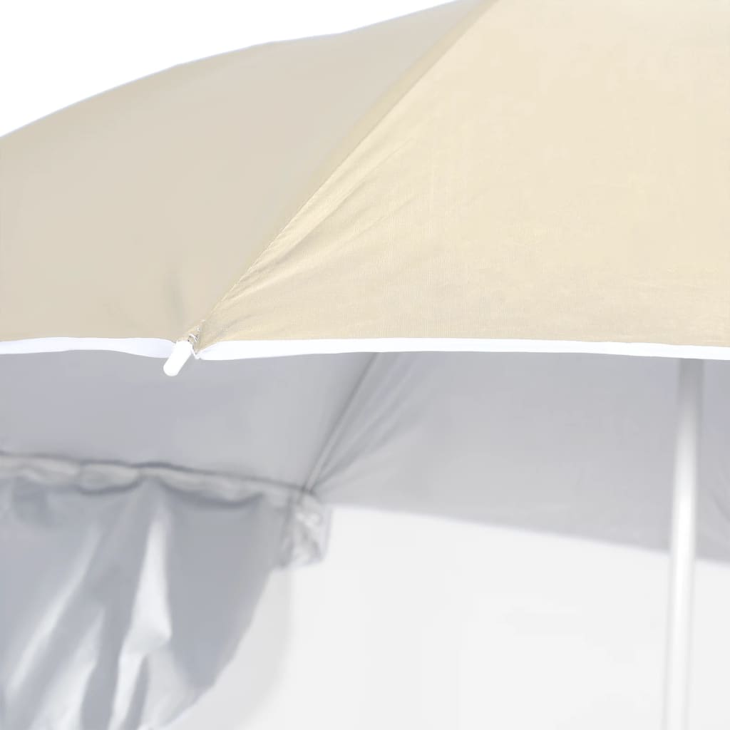 Strandschirm mit Seitenteilen Sandfarbe 215 cm
