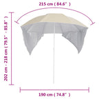 Strandschirm mit Seitenteilen Sandfarbe 215 cm
