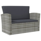 8-tlg. Garten-Lounge-Set mit Kissen Poly Rattan Grau