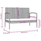 8-tlg. Garten-Lounge-Set mit Auflagen Poly Rattan Schwarz
