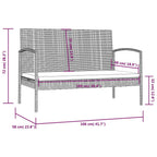16-tlg. Garten-Lounge-Set mit Auflagen Poly Rattan Schwarz
