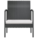 16-tlg. Garten-Lounge-Set mit Auflagen Poly Rattan Schwarz