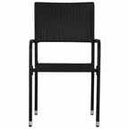 Garten-Essstühle 2 Stk. Stapelbar Schwarz Poly Rattan