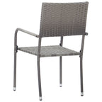 Garten-Essstühle 6 Stk. Stapelbar Grau Polyrattan