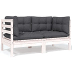 9-tlg. Garten-Lounge-Set mit Kissen Kiefer Massivholz
