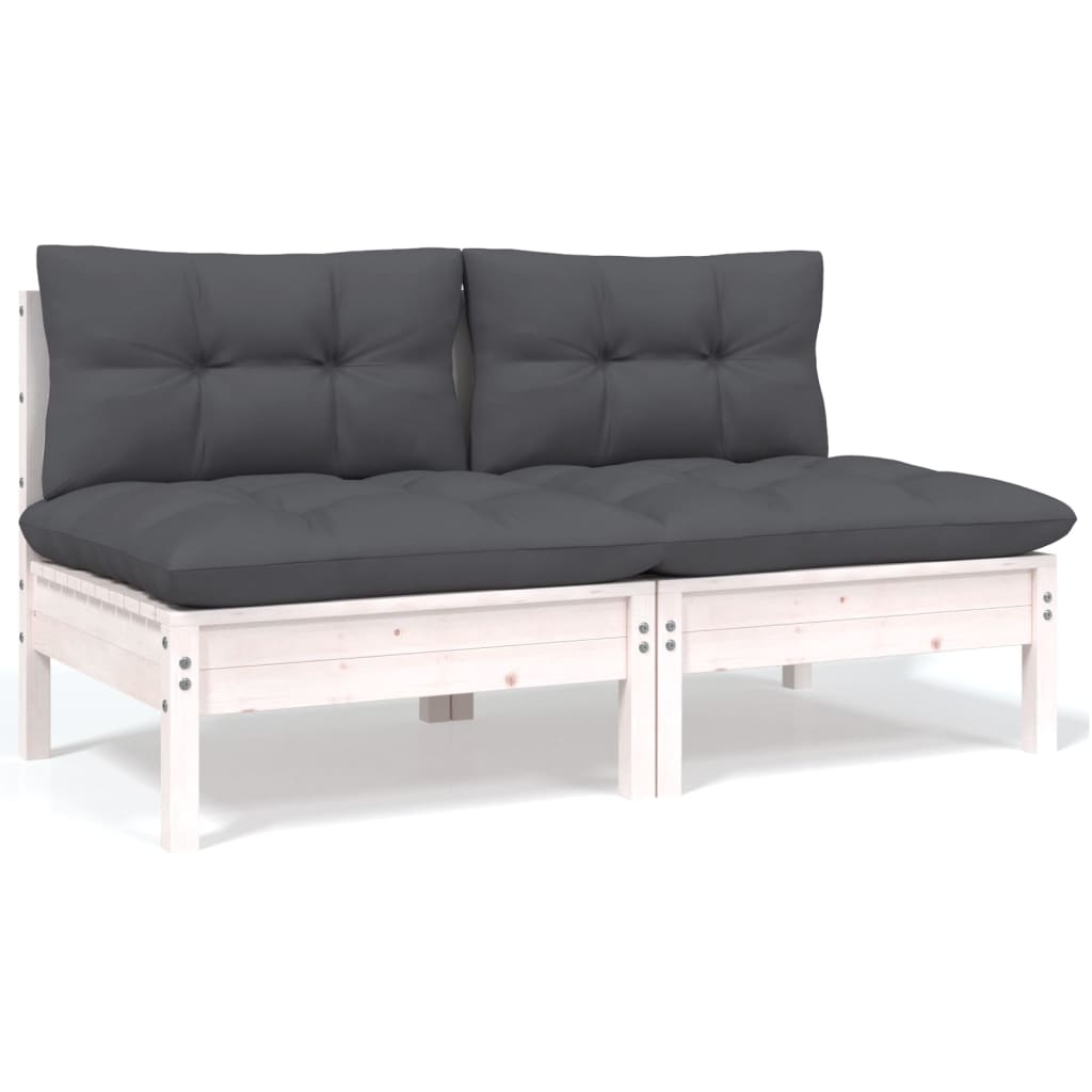 6-tlg. Garten-Lounge-Set mit Kissen Kiefer Massivholz