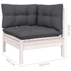 3-tlg. Garten-Lounge-Set mit Kissen Massivholz Kiefer
