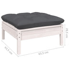 7-tlg. Garten-Lounge-Set mit Kissen Weiß Kiefernholz