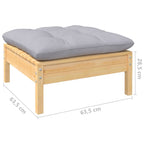 13-tlg. Garten-Lounge-Set mit Grauen Kissen Kiefernholz