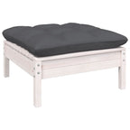 13-tlg. Garten-Lounge-Set mit Kissen Weiß Kiefernholz