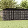 Outdoor-Hundezwinger mit Dach Stahl 18,43 m²