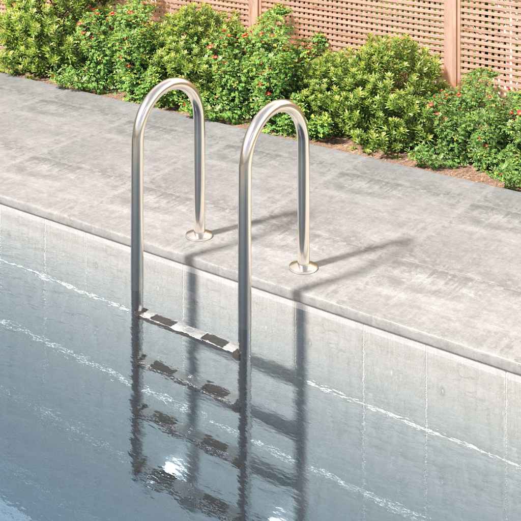 vidaXL Pool-Leiter 54x38x184,5 cm Edelstahl 304