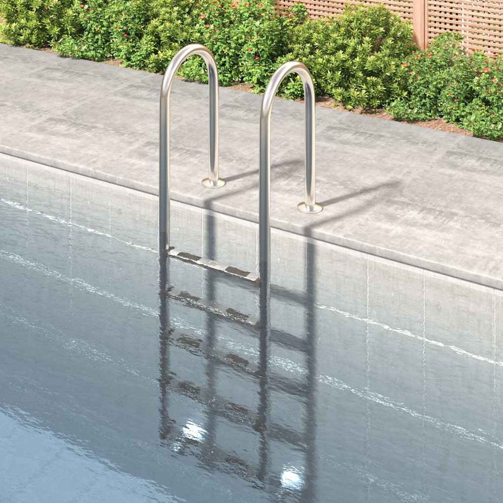 vidaXL Pool-Leiter 54x38x211 cm Edelstahl 304