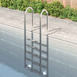vidaXL Pool-Leiter 54x38x211 cm Edelstahl 304