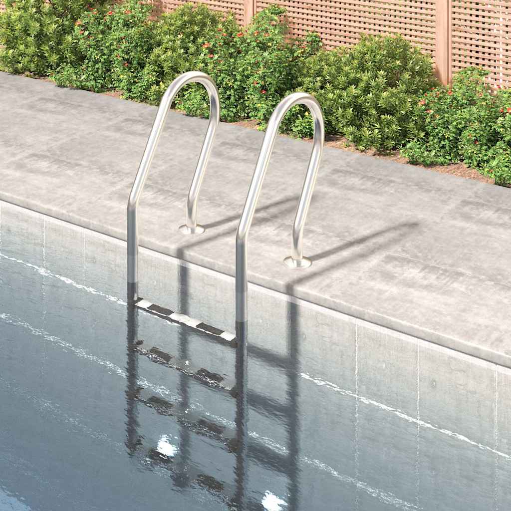 vidaXL Pool-Leiter 54x38x184,5 cm Edelstahl 304