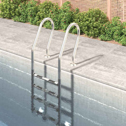 vidaXL Pool-Leiter 54x38x184,5 cm Edelstahl 304