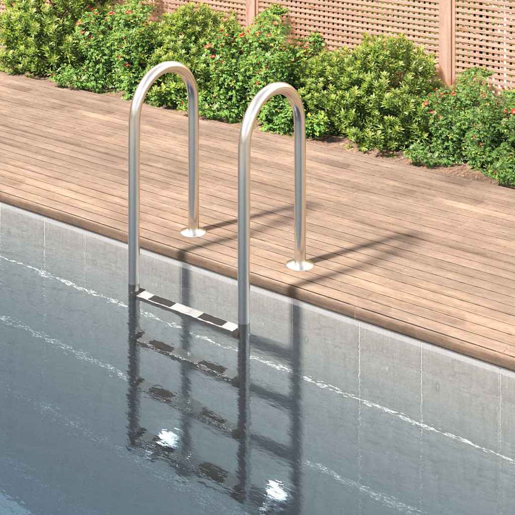 vidaXL Pool-Leiter 54x38x184,5 cm Edelstahl 304