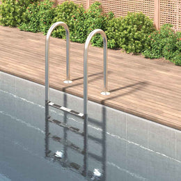 vidaXL Pool-Leiter 54x38x184,5 cm Edelstahl 304