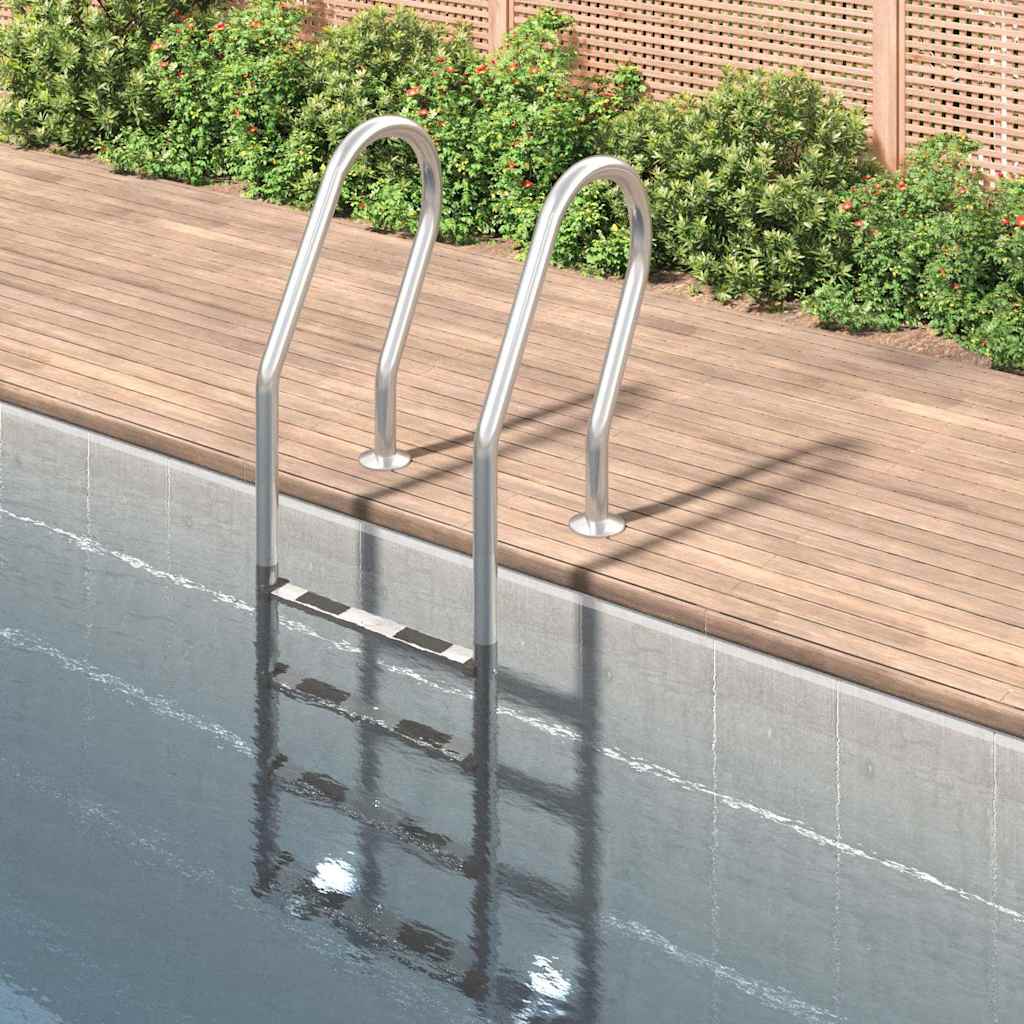 vidaXL Pool-Leiter 54x38x184,5 cm Edelstahl 304