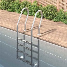 vidaXL Pool-Leiter 54x38x184,5 cm Edelstahl 304