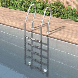 vidaXL Pool-Leiter 54x38x211 cm Edelstahl 304