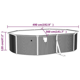 vidaXL Pool mit Sicherheitsleiter 490x360x120 cm